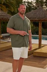 BadRhino Big & Tall Khaki Green Short Sleeve Textured Shirt | BadRhino 3