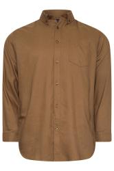 BadRhino Big & Tall Tan Brown Long Sleeve Oxford Shirt