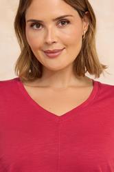 EVANS Plus Size Red V-Neck Cotton Top | Evans 4