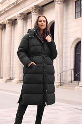 EVANS Curve Black Maxi Puffer Coat | Evans 3
