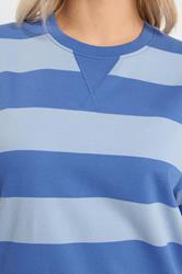 YOURS Plus Size Blue Stripe Heavyweight T-Shirt | Yours Clothing 4