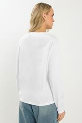 LTS Tall White 'Matcha Club' Slogan Long Sleeve T-Shirt | Long Tall Sally 2