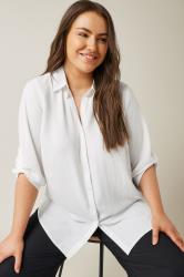 EVANS Plus Size White Tab Sleeve Shirt | Evans 3