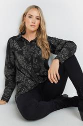 LTS Tall Black Abstract Dash Long Sleeve Shirt | Long Tall Sally 3