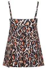 YOURS Plus Size Brown Leopard Print Tankini Top | Yours Clothing 9