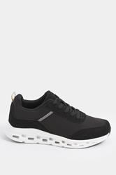 Black Contrast Chunky Runner Trainers In Extra Wide EEE Fit | Yours Clothing 2