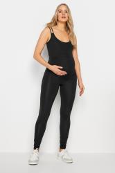 LTS Tall Women's Maternity Black Sleeveless Unitard Jumpsuit | Long Tall Sally 3
