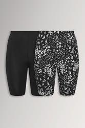 YOURSET 2 PACK Plus Size Black Paisley Print Cycling Shorts | Yours Clothing 3