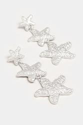 Silver Tone Starfish Drop Earrings | Yours Clothing 2