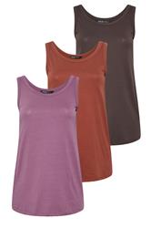 YOURSET 3 PACK Curve Chocolate Brown & Rust Orange Core Vest Tops