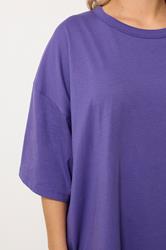 YOURS Plus Size Purple Boxy T-Shirt | Yours Clothing 4