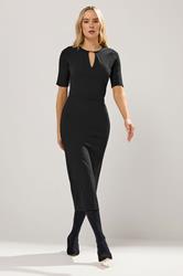 LTS Tall Black Keyhole Midi Dress | Long Tall Sally 1