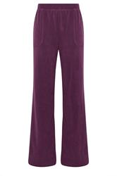 LTS Tall Burgundy Red Fleece Wide Leg Trousers