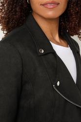 M&Co Black Faux Suede Biker Jacket | BadRhino 4