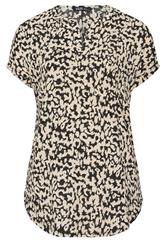 YOURS Curve Natural Brown Abstract Print Notch Neck Top
