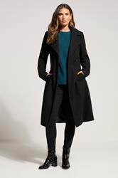 LTS Tall Black Formal Wrap Belted Midi Coat | Long Tall Sally 3