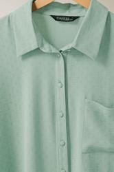 EVANS Plus Size Mint Green Grown-On Sleeve Blouse | Evans 6