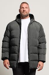 BadRhino Big & Tall Charcoal Grey Hooded Puffer Jacket 3