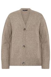 LTS Tall Brown Seam Detail Knitted Cardigan