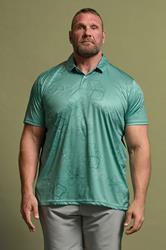 BadRhino Golf Big & Tall Green Floral Print Polo Shirt | BadRhino 3