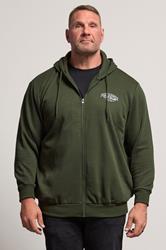 JACK & JONES Big & Tall Duffel Bag Green Zip Through Hoodie | BadRhino 3