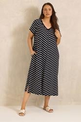 EVANS Plus Size 2 Pack Black & Khaki Green Cotton Dresses | Evans 1