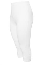 Plus Size White Lace Cropped Leggings | Yours Clothing 7
