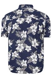 BadRhino Big & Tall Rust Orange & Navy Blue Leaf Print Shirt | BadRhino 7