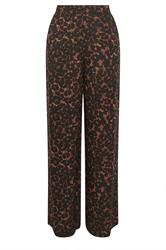LTS Tall Women's Chocolate Brown Leopard Print Wide Leg Trousers | Long Tall Sally 5