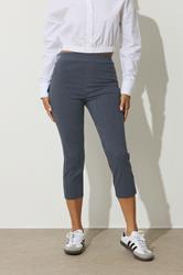 PixieGirl Petite Women's Blue Slim Fit Capri Cropped Trousers | PixieGirl 1