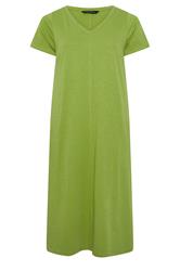EVANS Plus Size 2 Pack Green & Navy Blue Cotton Dresses | Evans 9