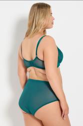 YOURS Plus Size Green Lace Detail Full Briefs | Yours Clothing 1