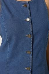 YOURS Plus Size Mid Blue Denim Waistcoat | Yours Clothing 4