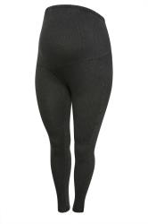 BUMP IT UP MATERNITY Plus Size Black Acid Wash Ribbed Leggings | Yours Clothing 5