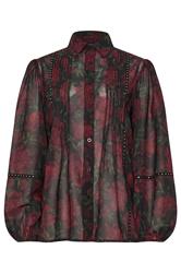 LTS Tall Red Rose Stud Trim Pintuck Shirt