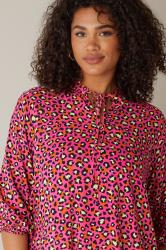 EVANS Plus Size Pink Leopard Print Tie Neck Blouse | Evans 4