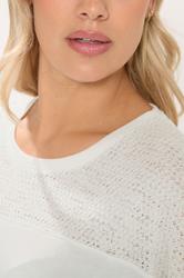 YOURS Plus Size White Woven Panel Oversized T-Shirt | Yours Clothing 4