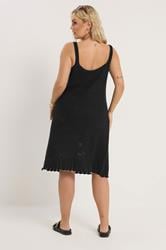 YOURS Plus Size Black Crochet Swing Dress | Yours Clothing 4