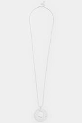 Silver Tone Adjustable Chain Disc Necklace | Yours Clothing 3