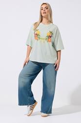 LIMITED COLLECTION Plus Size Mint Green Fruit T-Shirt | Yours Clothing 1