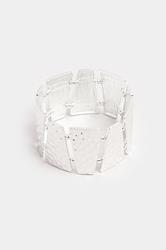 Silver Tone Textured Stretch Bracelet | Yours Clothing 3