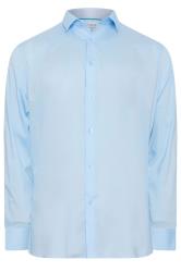 BadRhino Tailoring Big & Tall Light Blue Premium Stretch Long Sleeve Formal Shirt