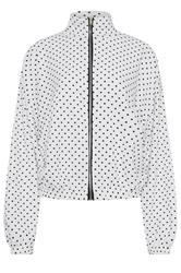 LTS Tall Women's White Polka Dot Funnel Neck Jacket | Long Tall Sally 1