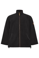 D555 Big & Tall Black Zip Through Fleece Jacket | BadRhino 2