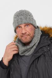 BadRhino Grey Knitted Snood & Beanie Set | BadRhino 3
