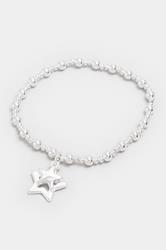 Silver Tone Star Stretch Bracelet | Yours Clothing 3