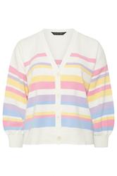 LIMITED COLLECTION Curve White Pastel Stripe Knitted Cardigan