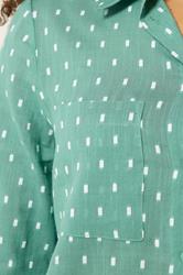M&Co Sage Green Dobby Long Sleeve Cotton Shirt | M&Co 4