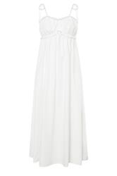 PixieGirl Petite White Cotton Frill Bust Tie Dress