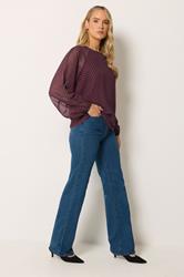 LTS Tall Women's Red Polka Dot Long Sleeve Blouse | Long Tall Sally 1